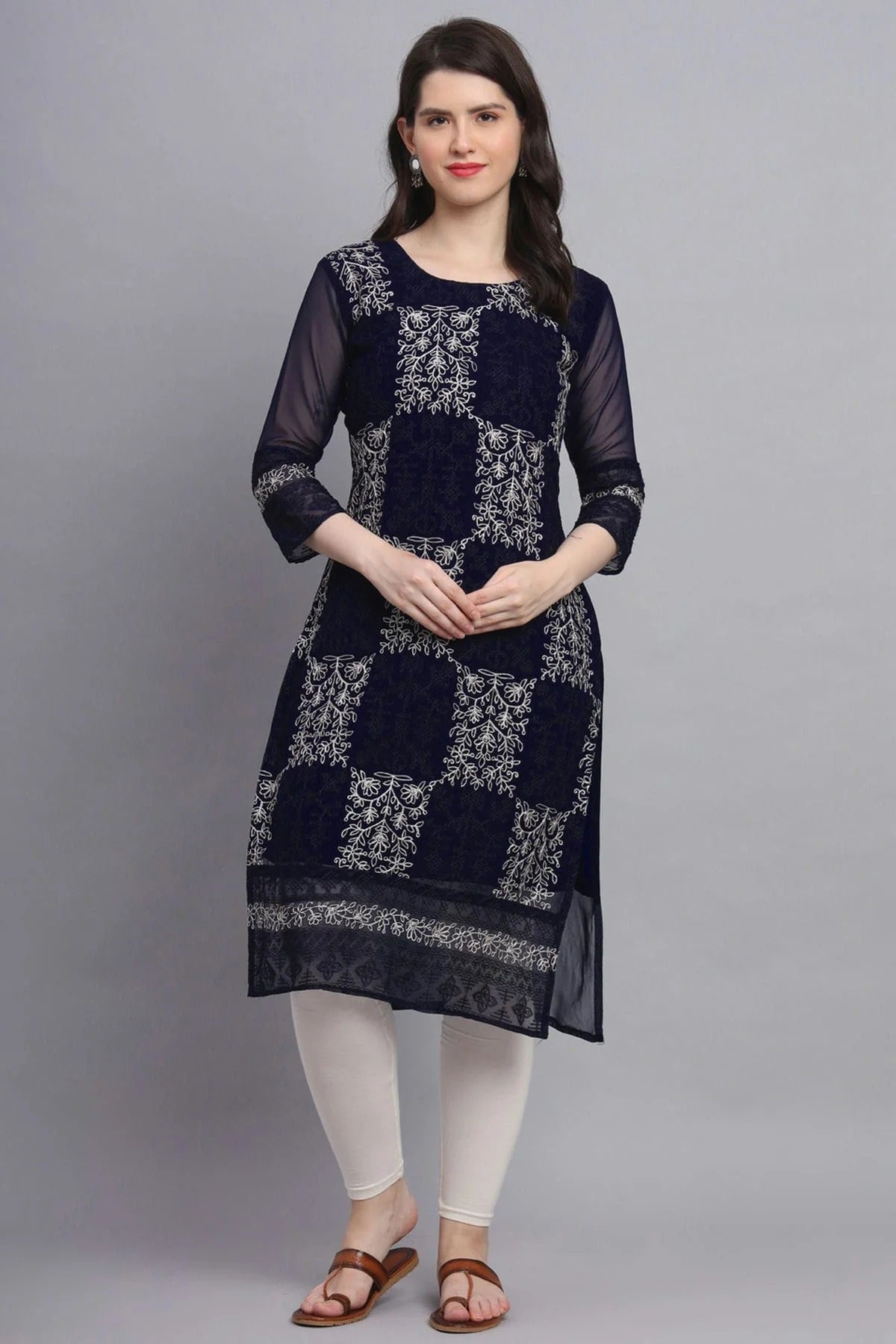 Blue Colour Georgette Kurti KR1111166
