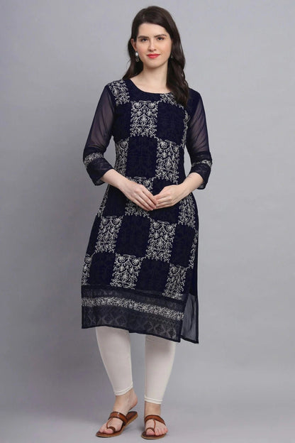 Blue Colour Georgette Kurti KR1111166