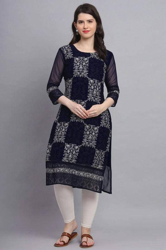 Blue Colour Georgette Kurti KR1111166