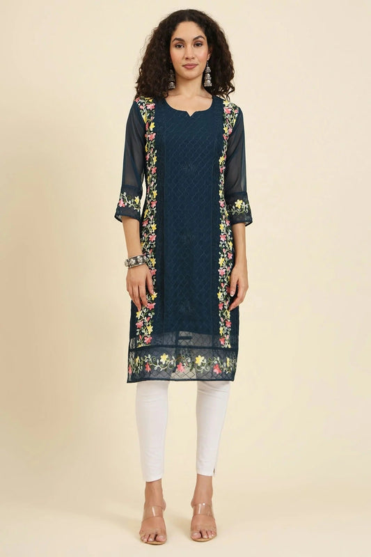 Blue Colour Georgette Kurti KR1111234