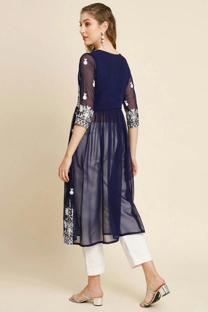 Blue Colour Georgette Kurti KR1111258 A