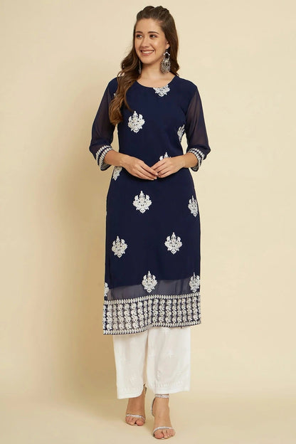 Blue Colour Georgette Kurti KR1111268