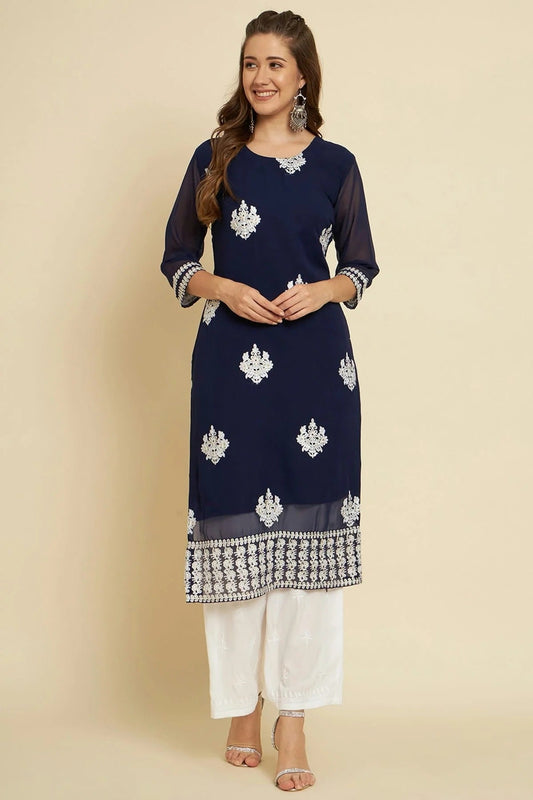 Blue Colour Georgette Kurti KR1111268