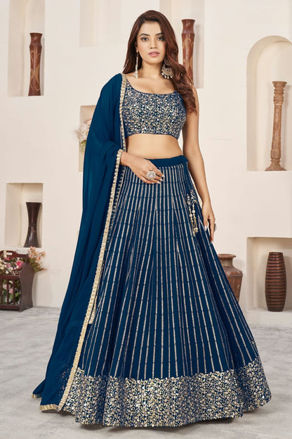 Blue Colour Georgette Lehenga Choli LC1010266