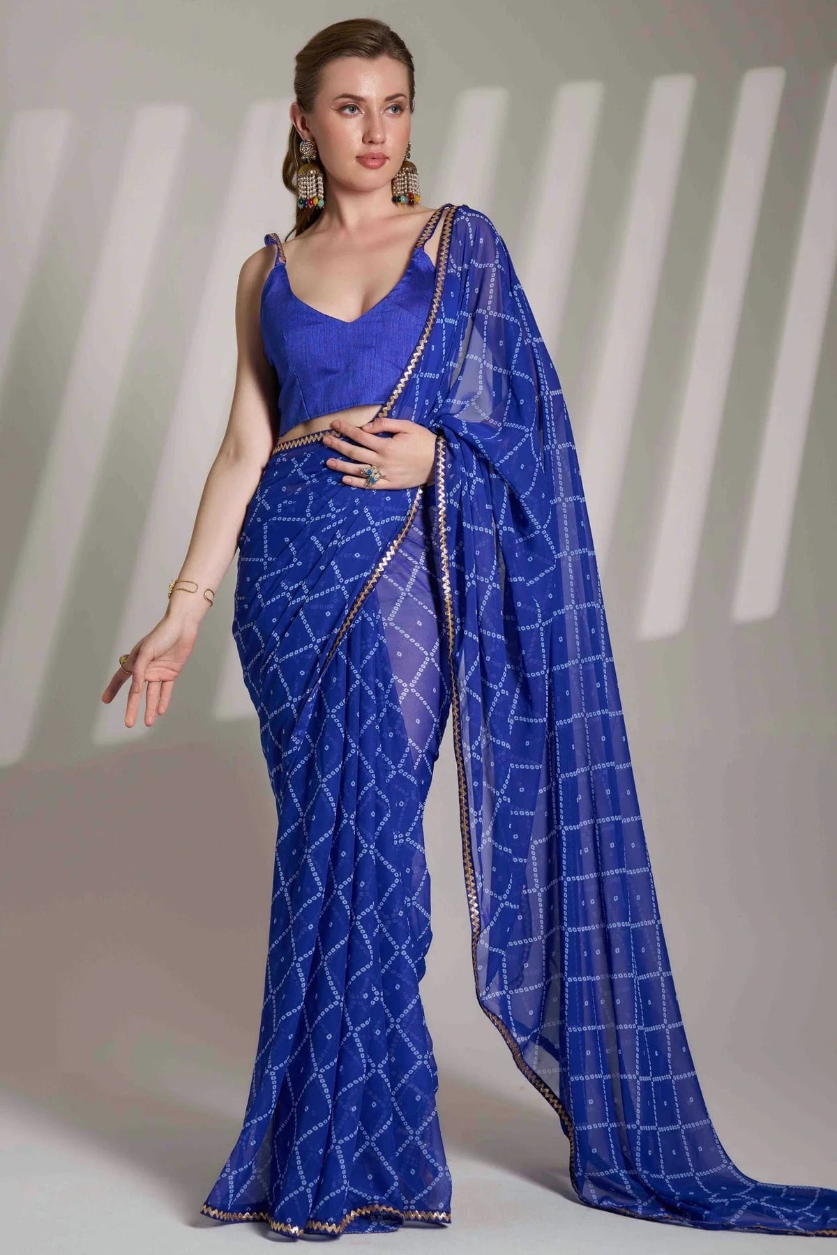 Blue Colour Georgette Printed Saree SD1112835