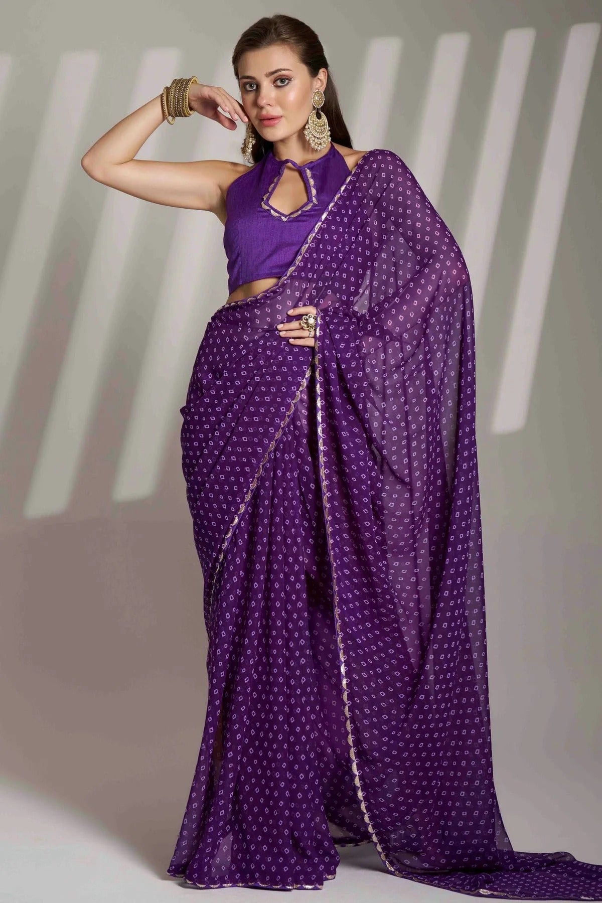 Blue Colour Georgette Printed Saree SD1112840