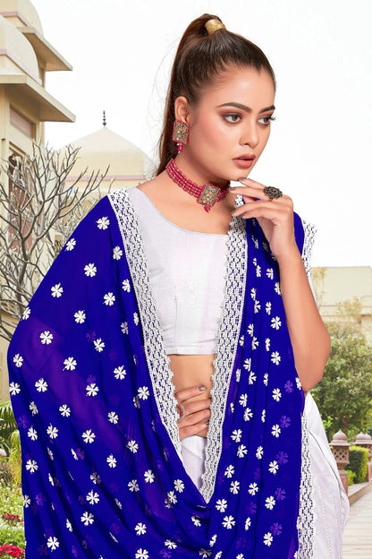 Blue Colour Georgette Saree SD1090943 A