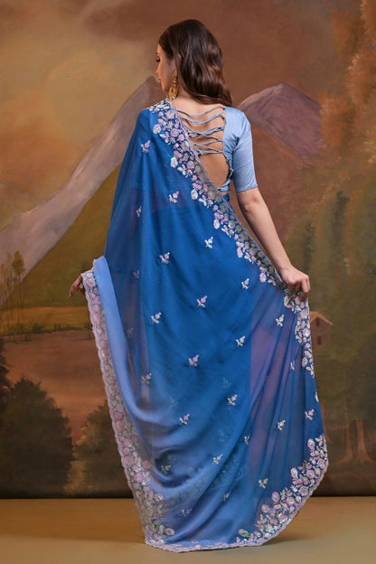 Blue Colour Georgette Saree SD1110513 A