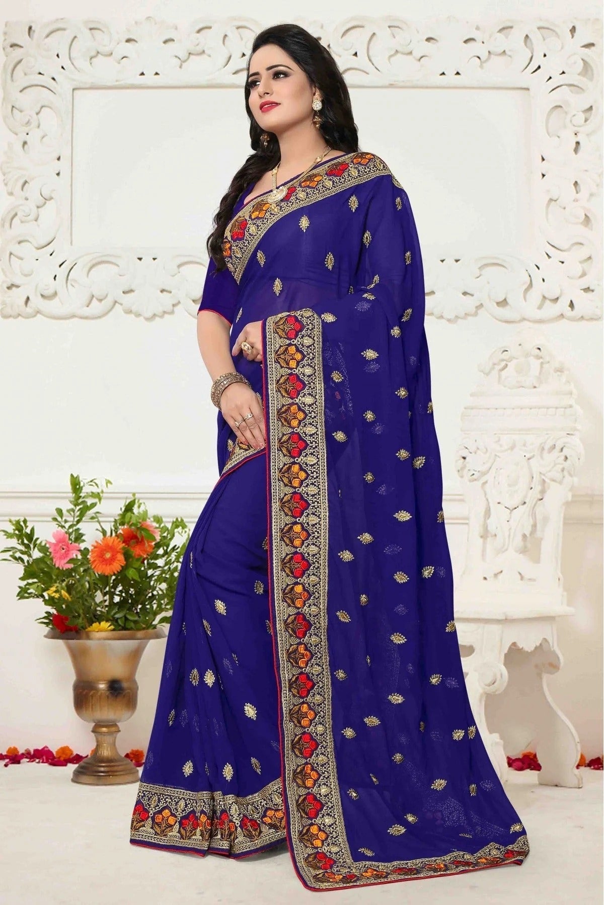Blue Colour Georgette Saree SD1120412 A