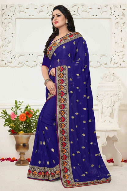 Blue Colour Georgette Saree SD1120412 A