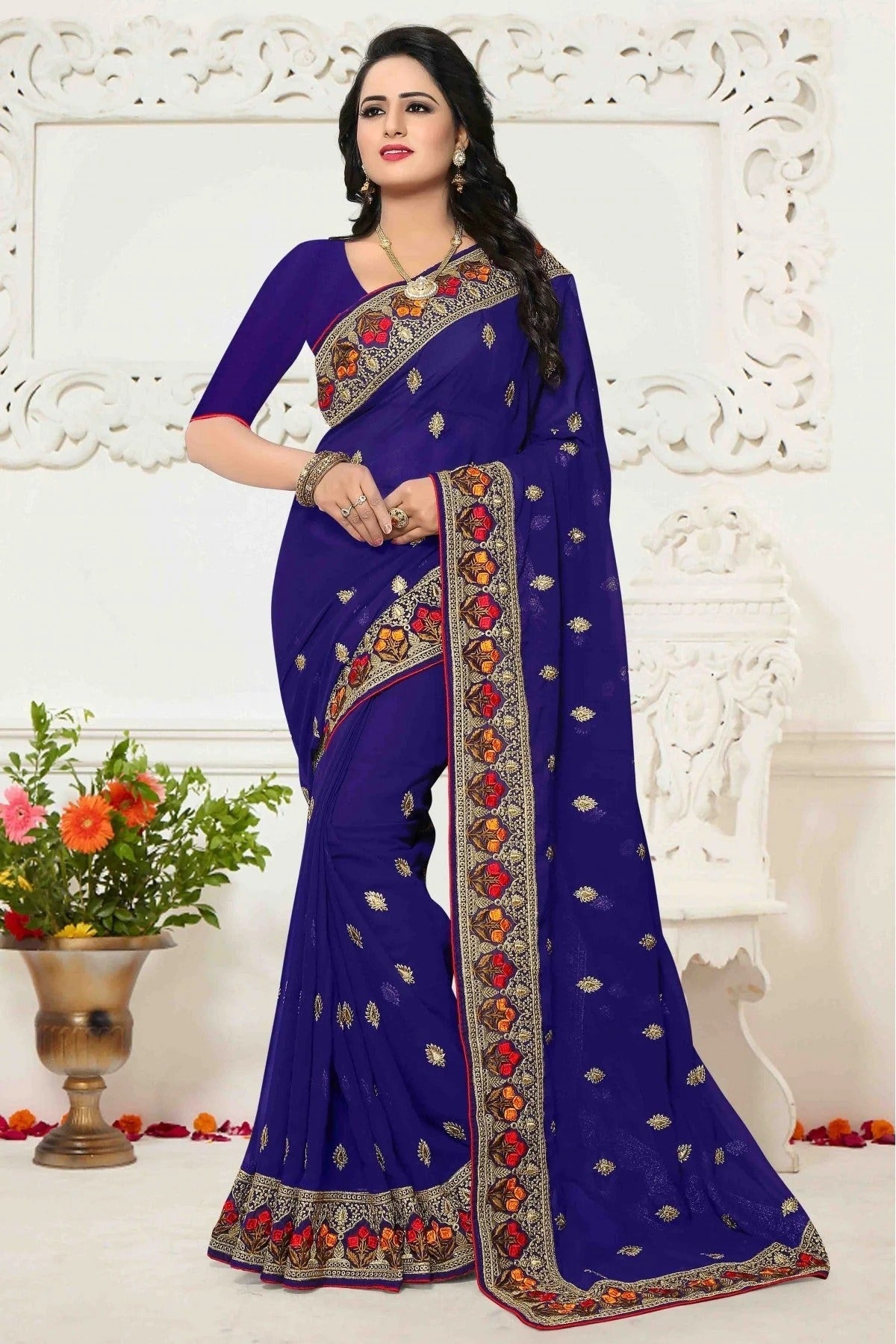 Blue Colour Georgette Saree SD1120412