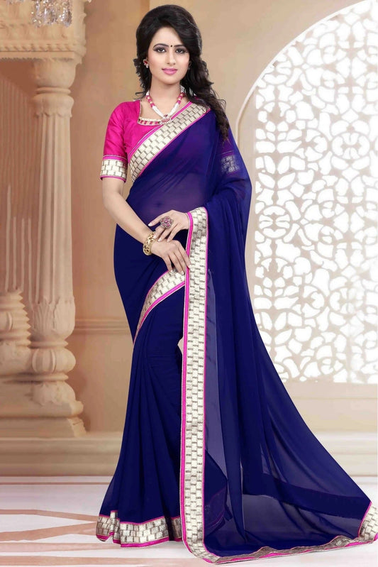 Blue Colour Georgette Saree SD1120758