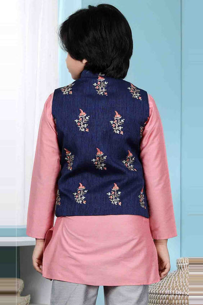 Blue Colour Handloom Silk Jacket BW1070136 C