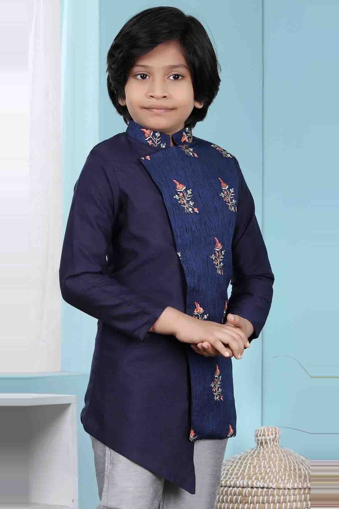 Blue Colour Jacquard Jacket BW1070137 B
