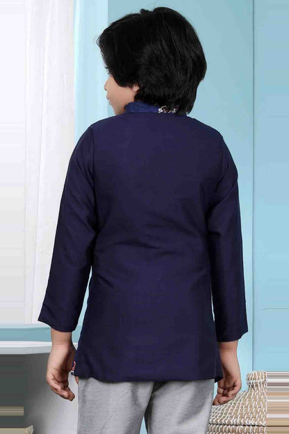 Blue Colour Jacquard Jacket BW1070137 C