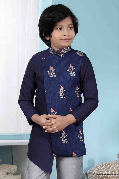 Blue Colour Jacquard Jacket BW1070137