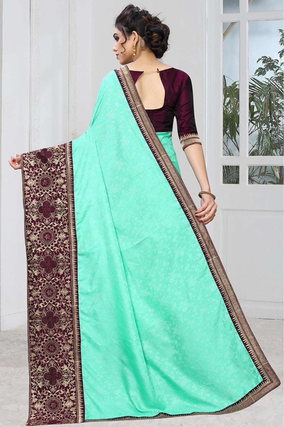 Blue Colour Jacquard Silk Designer Saree SD1120522 A