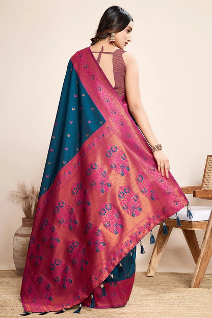 Blue Colour Jacquard Silk Traditional Saree SD1112099 A