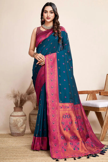 Blue Colour Jacquard Silk Traditional Saree SD1112099