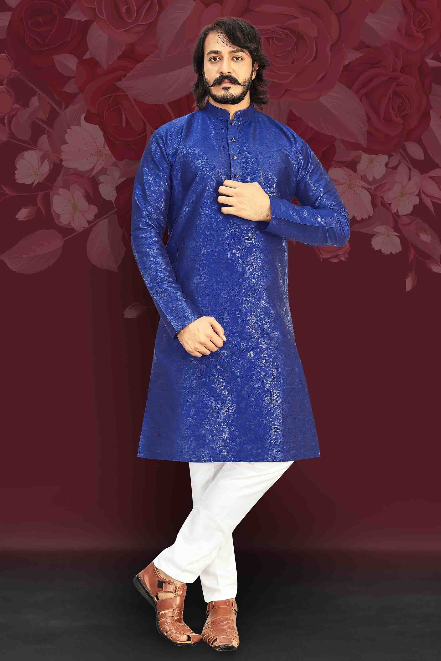 Blue Colour Kurta Pajama In Art Silk KP1210013