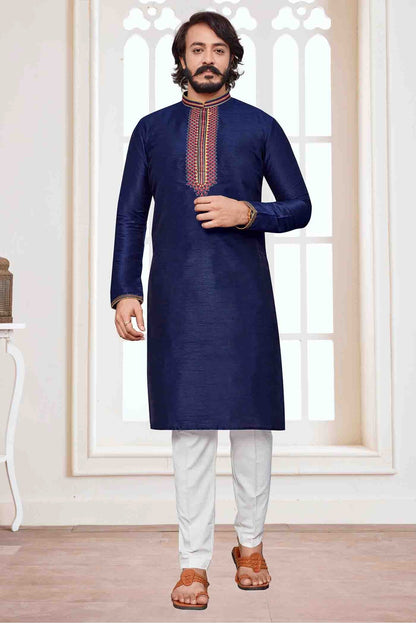 Blue Colour Kurta Pajama In Art Silk KP1210083