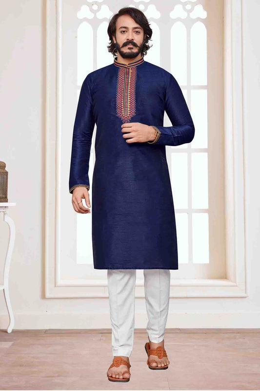 Blue Colour Kurta Pajama In Art Silk KP1210083