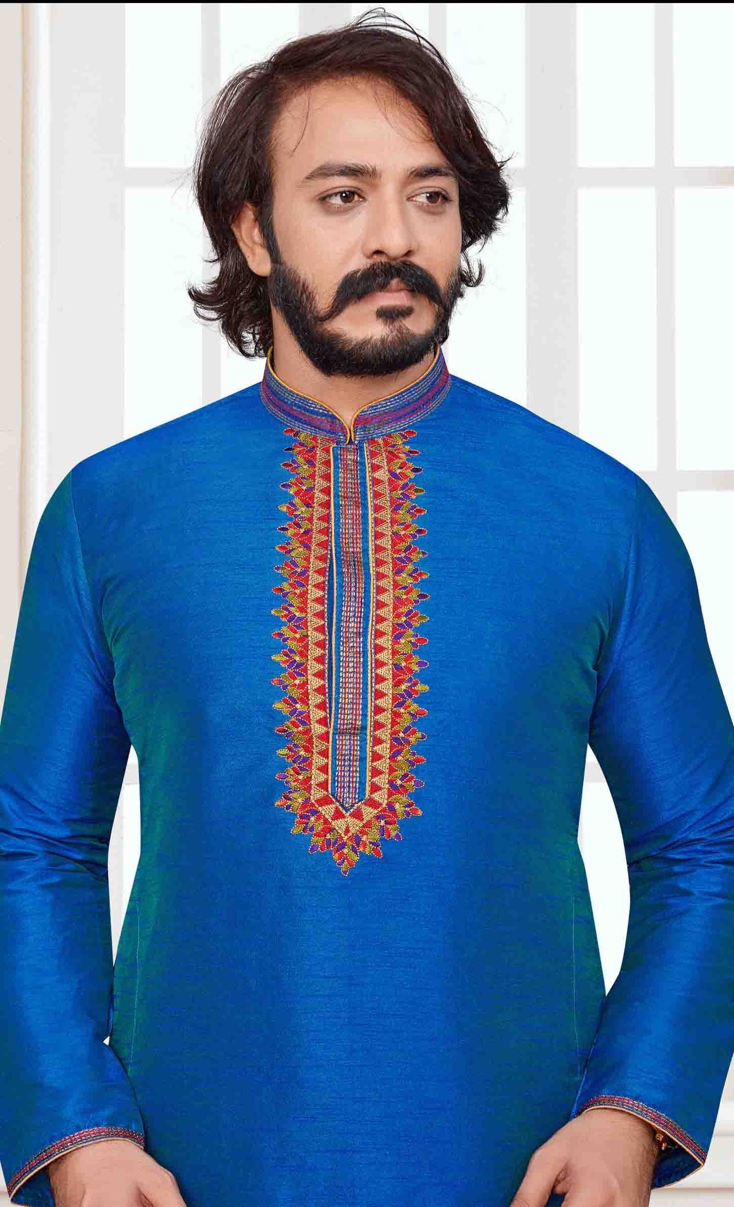 Blue Colour Kurta Pajama In Art Silk KP1210099 A