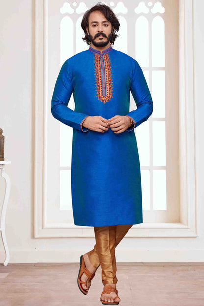 Blue Colour Kurta Pajama In Art Silk KP1210099