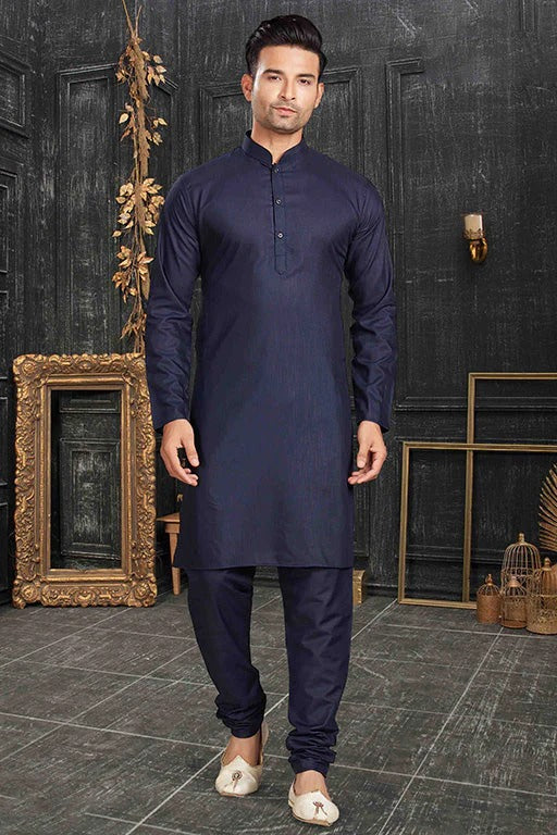 Blue Colour Kurta Pajama In Cotton KP1210165