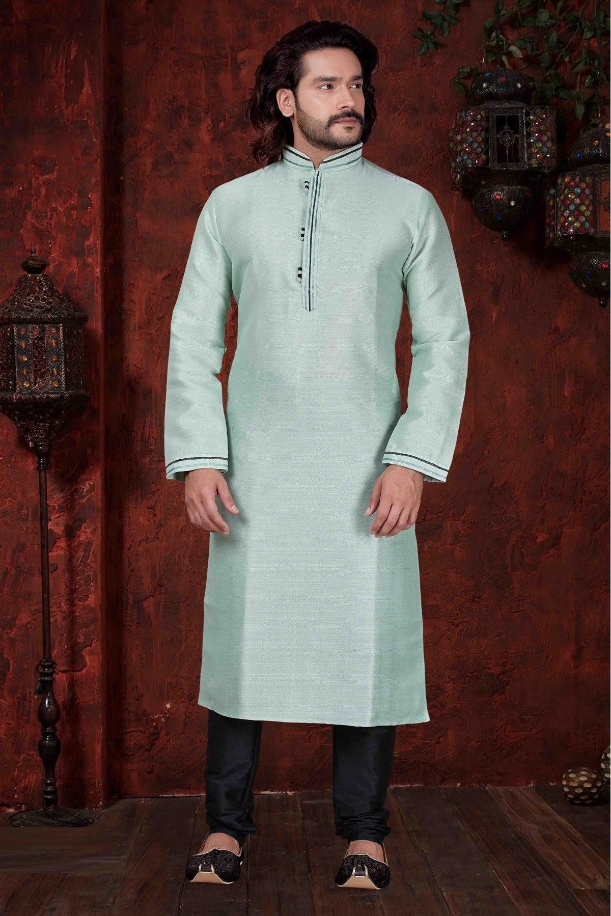 Blue Colour Kurta Pajama In Silk Fabric KP1040050