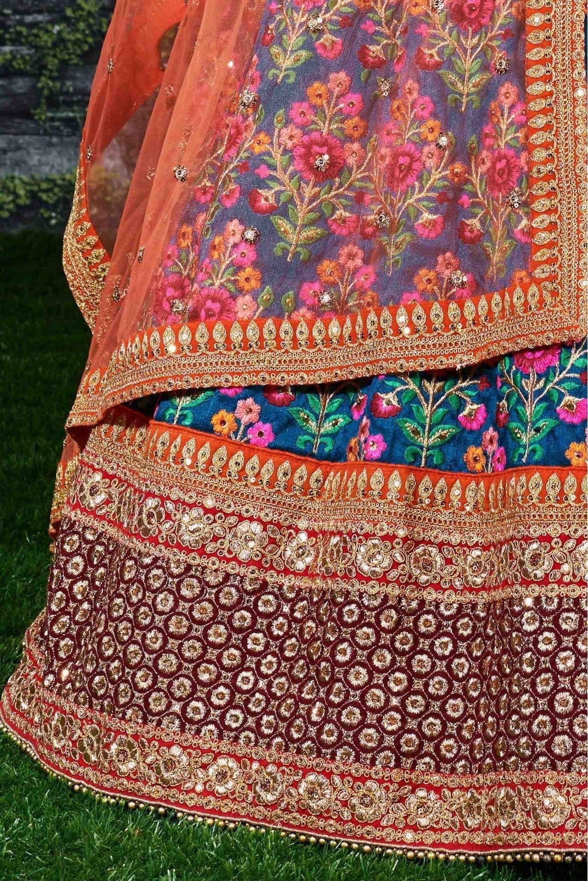 Blue Colour Mulberry Silk Lehenga Choli LC1010027 C