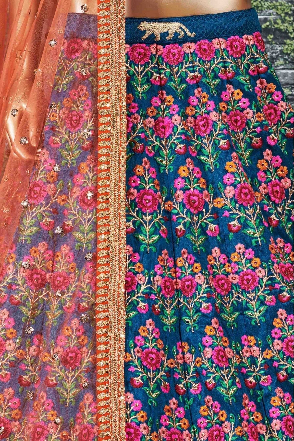 Blue Colour Mulberry Silk Lehenga Choli LC1010027 D