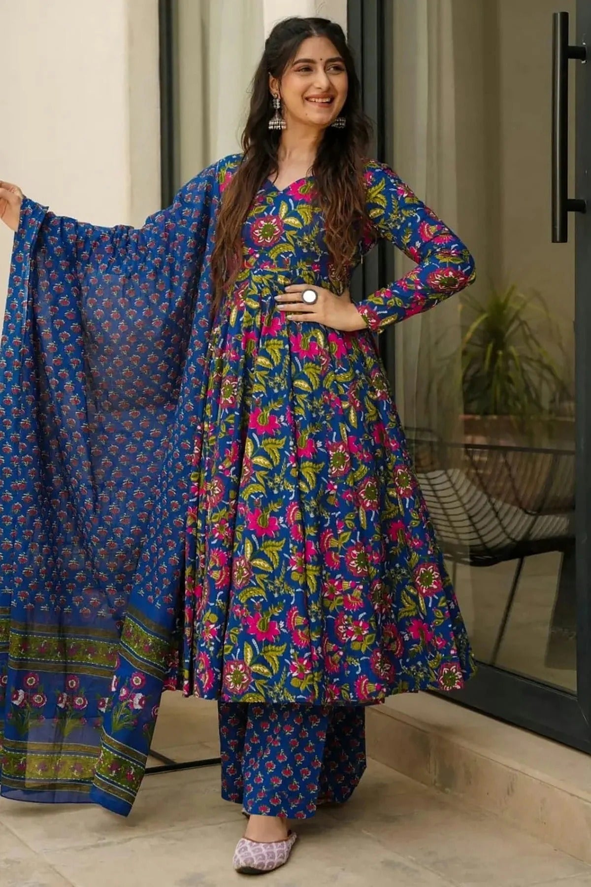 Blue Colour Muslin Stitched Salwar Suit SS1111434