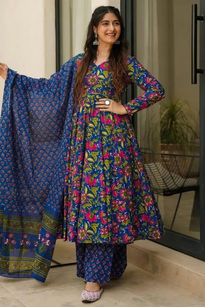 Blue Colour Muslin Stitched Salwar Suit SS1111434