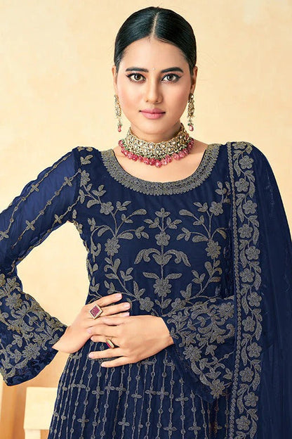 Blue Colour Net Anarkali Suit SM1050367 B