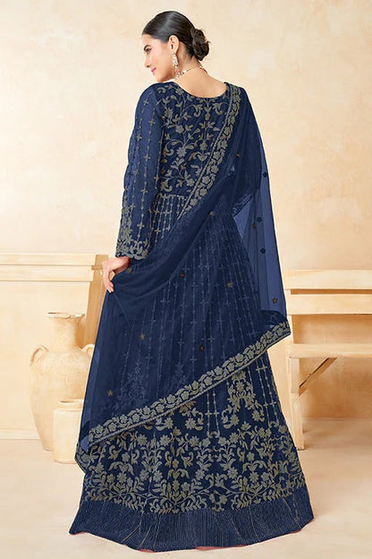 Blue Colour Net Anarkali Suit SM1050367 C