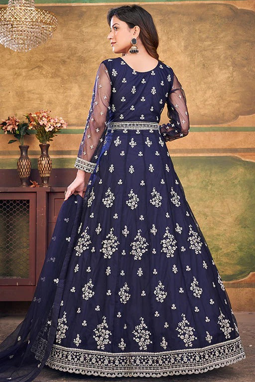 Blue Colour Net Anarkali Suit SM1050391 C