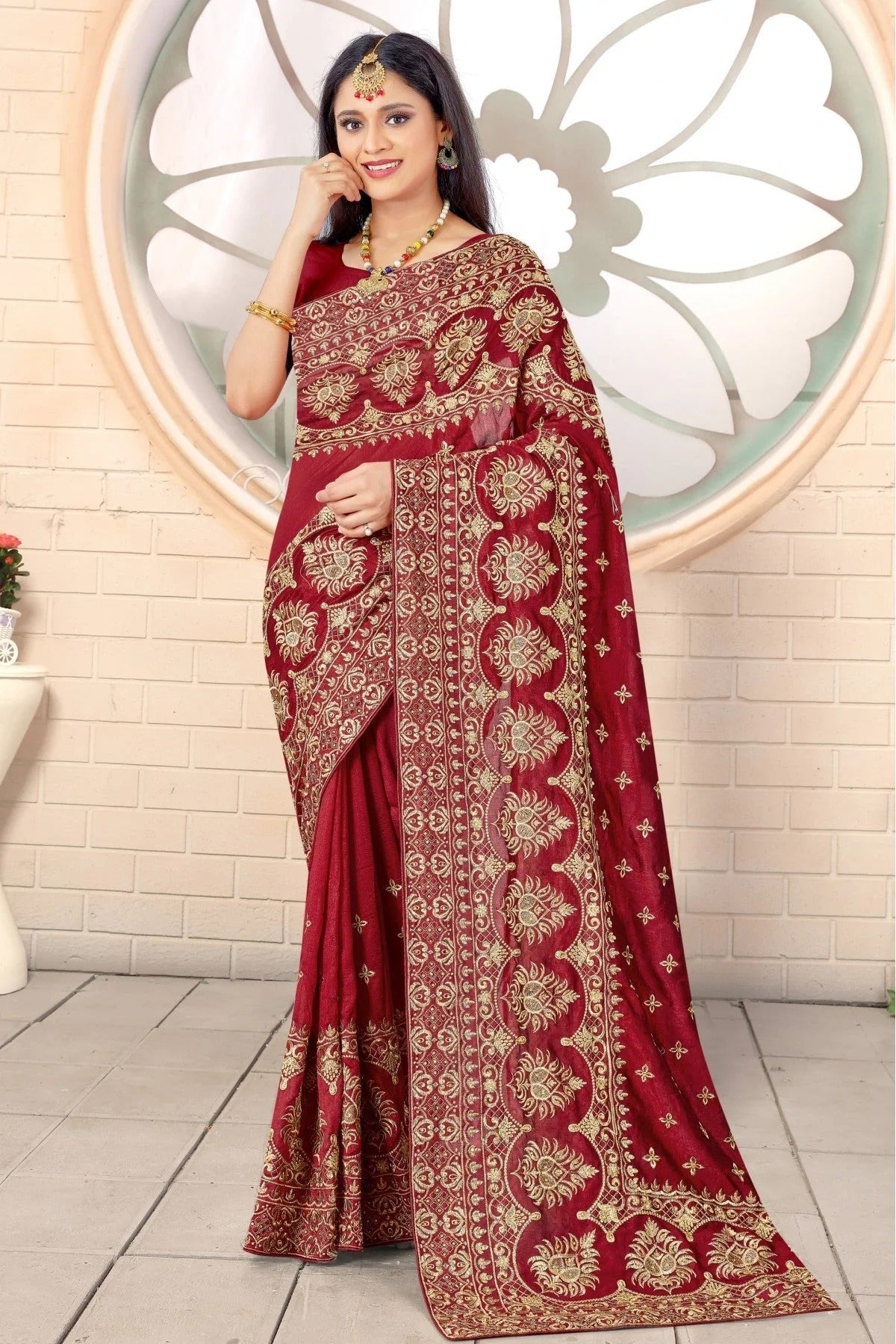 Blue Colour Net Embroidery Saree SD1090384