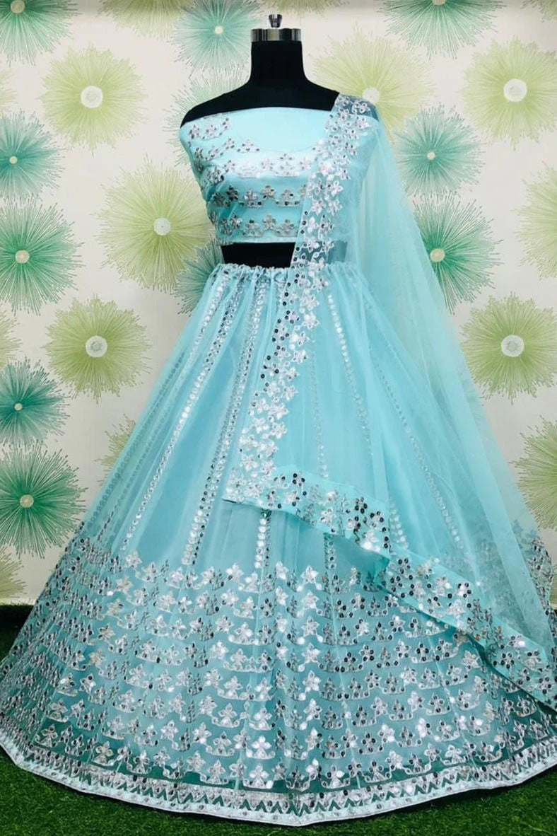 Blue Colour Net Lehenga Choli LC1020118 A