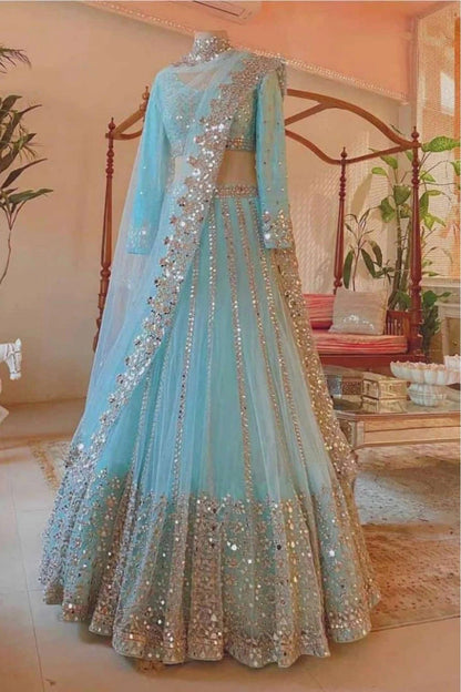 Blue Colour Net Lehenga Choli LC1020118