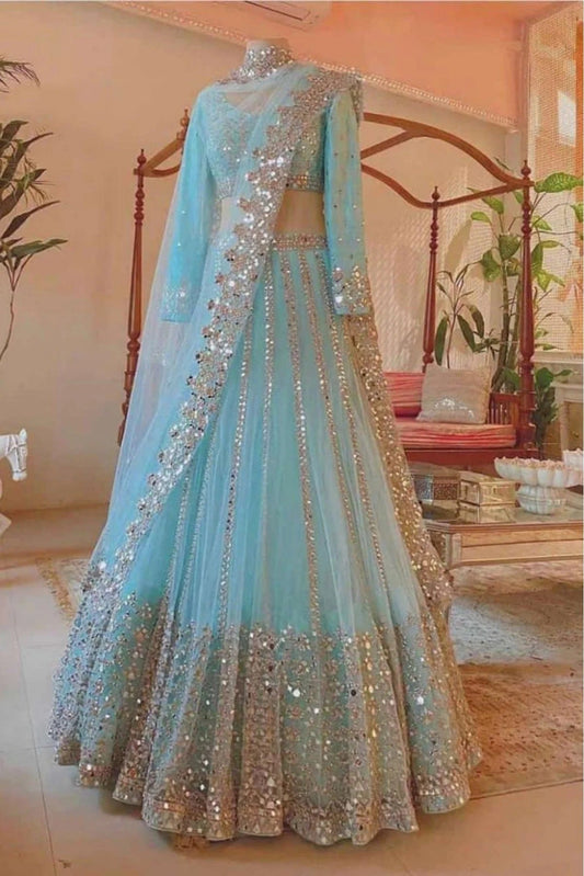 Blue Colour Net Lehenga Choli LC1020118