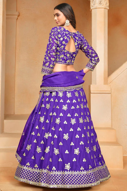 Blue Colour Organza Lehenga Choli LC1050638 A