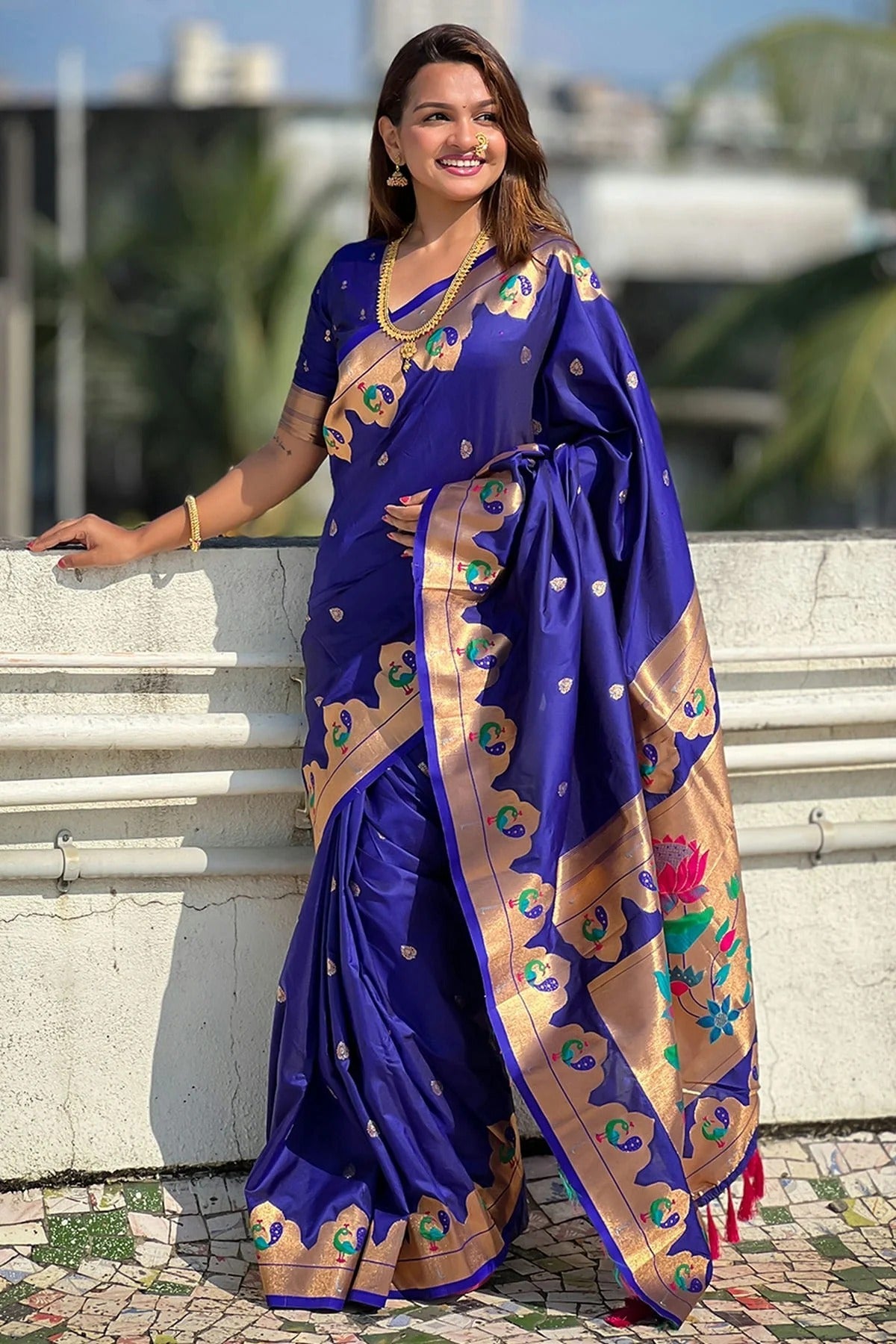 Blue Colour Paithani Silk Paithani Saree SD1110954