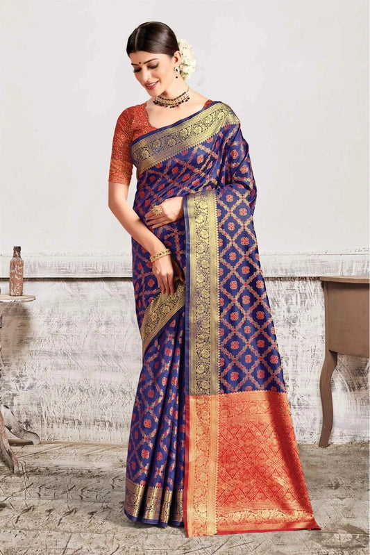 Blue Colour Patola Silk Woven Saree SD1100289