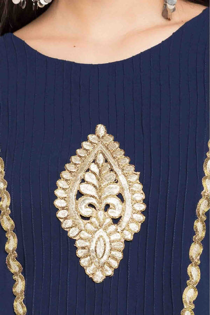 Blue Colour Plus Size Stitched Faux Georgette Anarkali Suit BW1070167 B