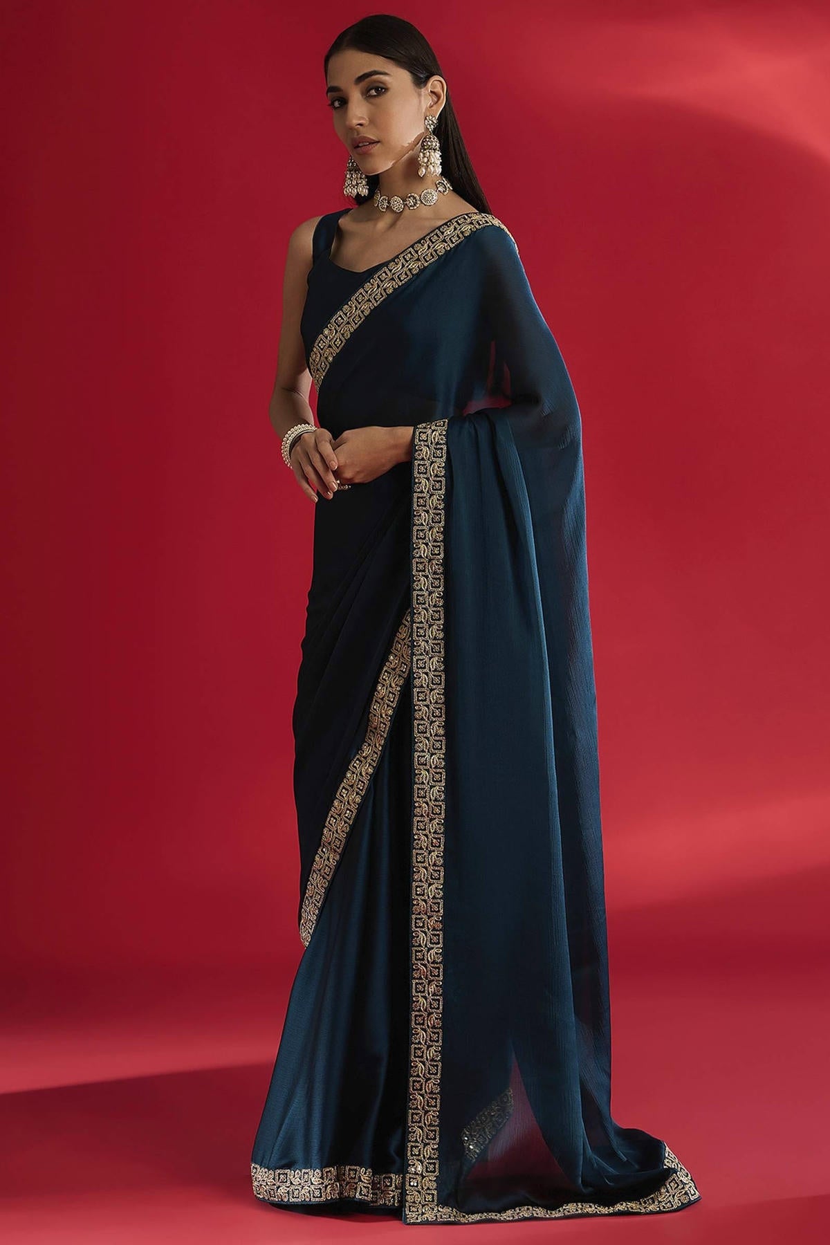 Blue Colour Rangoli Silk Printed Saree