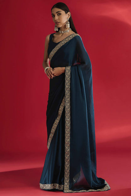 Blue Colour Rangoli Silk Printed Saree