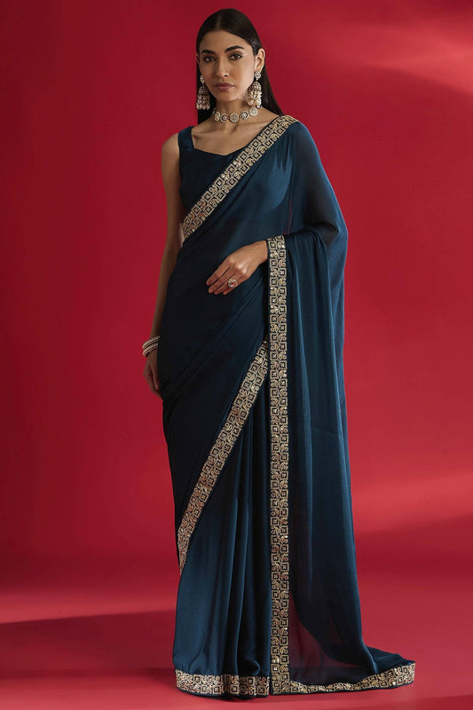 Blue Colour Rangoli Silk Printed Saree