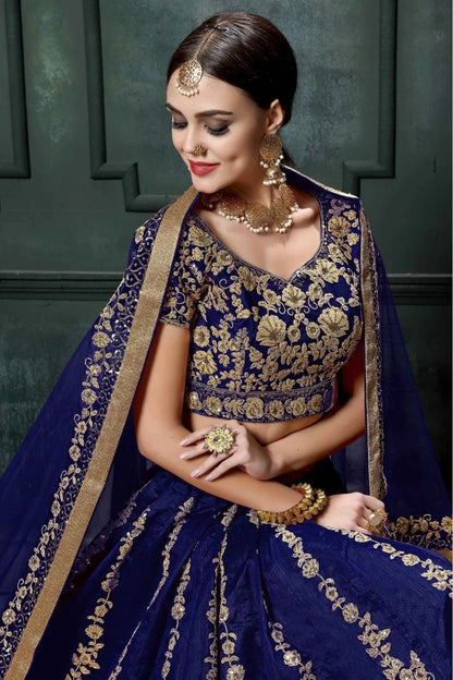 Blue Colour Raw Silk Lehenga Choli LC1010015 B