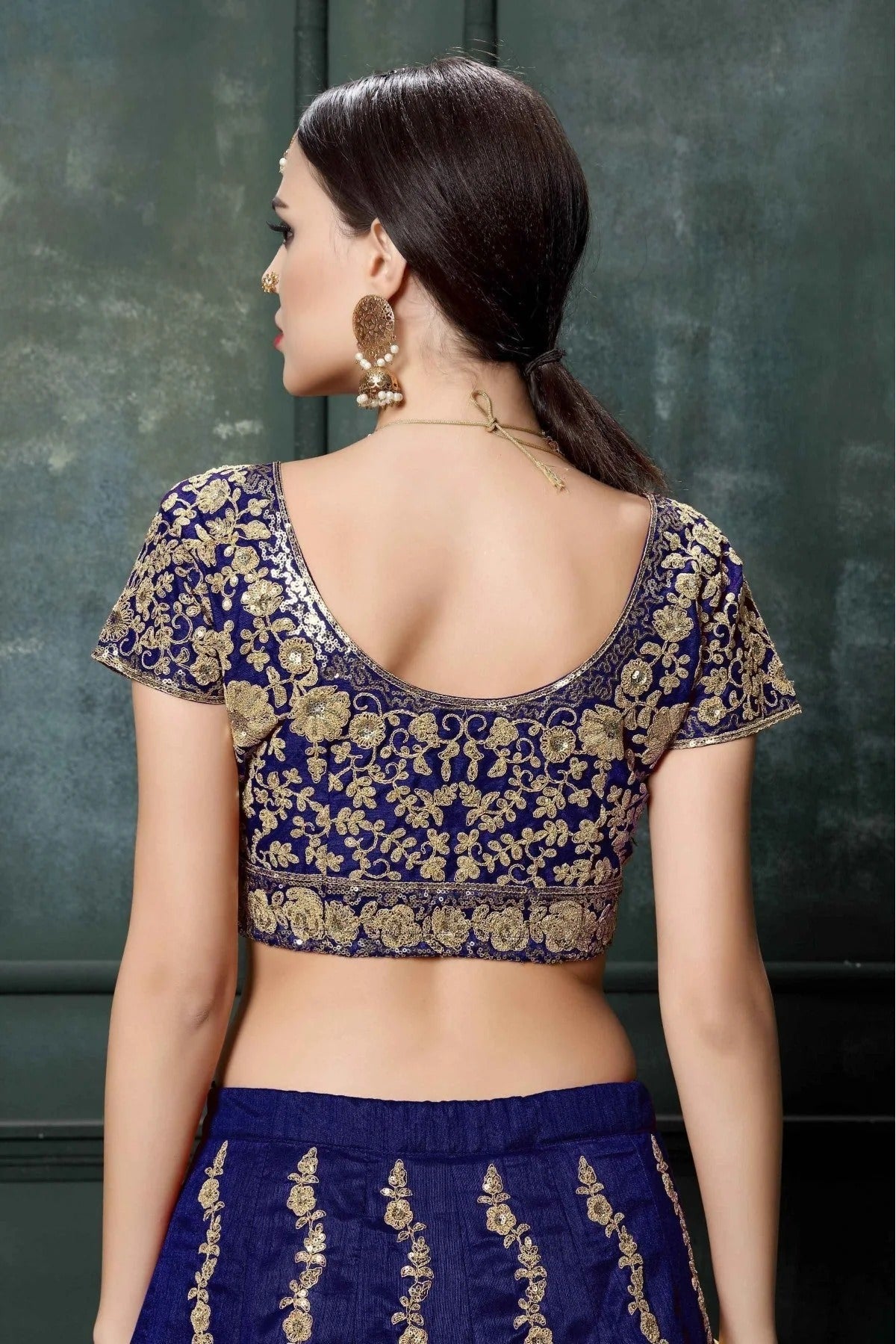 Blue Colour Raw Silk Lehenga Choli LC1010015 C